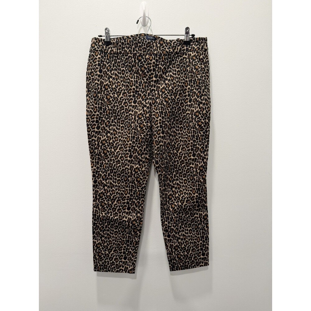 J.Crew Leopard Print Winnie Pants Size 12P office casual party Animal Print